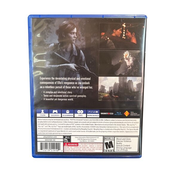The Last Of Us Part II PS4 Game Mature 17+ Naughty Dog Pre-Owned Complete With C - Picture 4 of 4